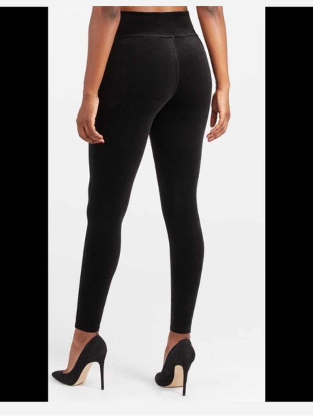 Spanx Velour Velvet High Waist Slimming Black Legging Size 2x